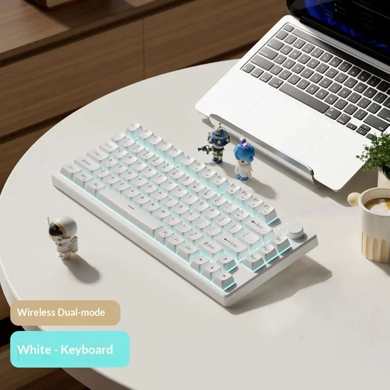 Gaming Mechanical Feel Keyboard 75 Layout Wired Mute RGB Backlit Keyboard Mouse Combo For Laptop Office Gamers Compact