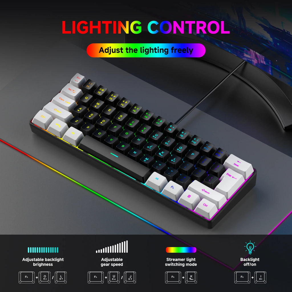 Compact RGB Gaming Keyboard Set