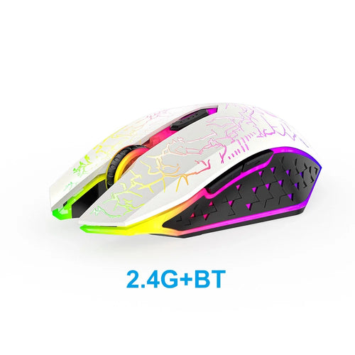 Dual-Mode Wireless Keyboard and Mouse Set 2.4G Dual Bluetooth Keyboard RGB Gaming Keyboard Mouse Kit Mechanical Feel Keyboard
