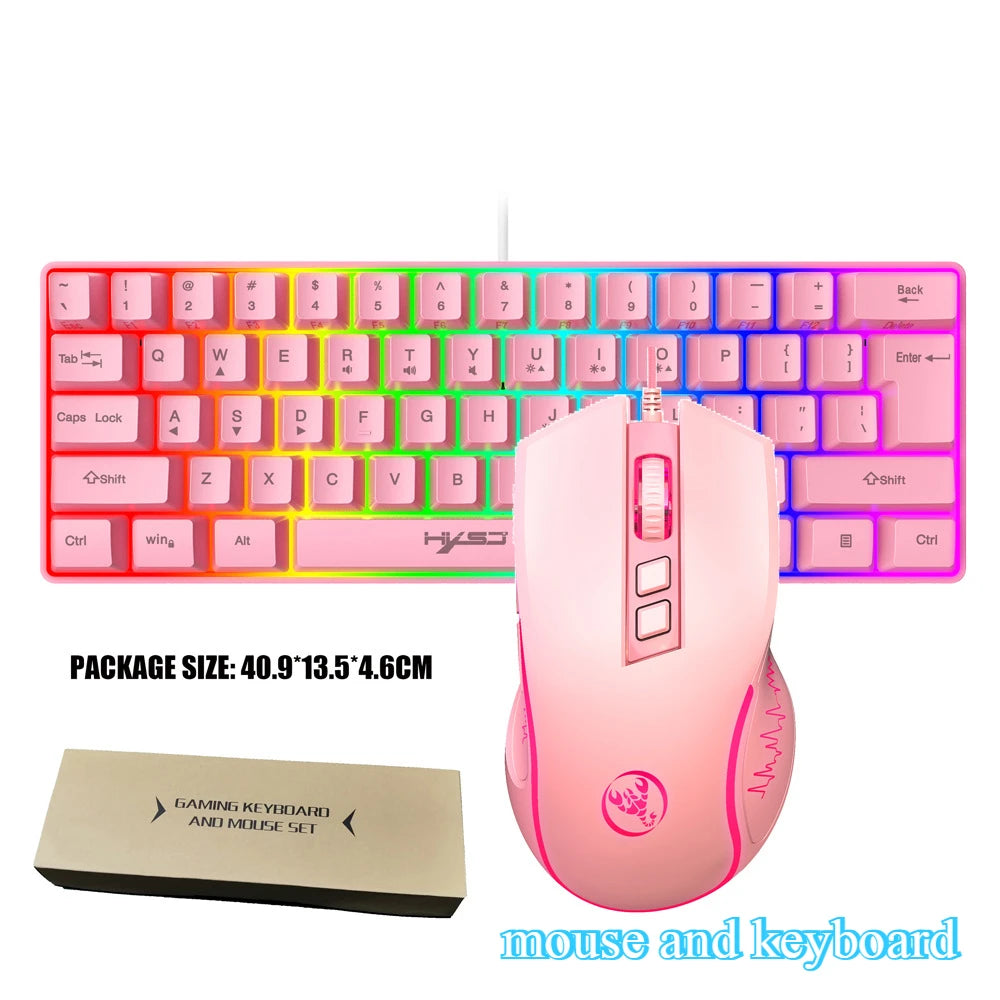Keyboard and mouse teclados kit gamer keyboards combos 60%PC teclado e branco clavier souris gaming deofertas maus und tastatur