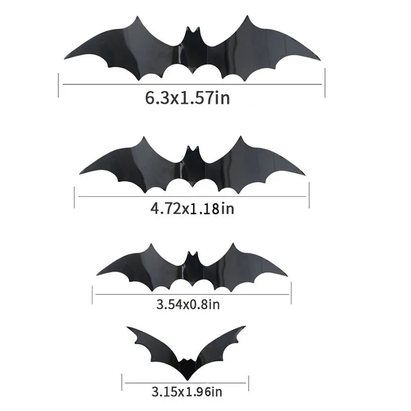 3D black spider bat wall light Halloween party atmosphere decoration night light