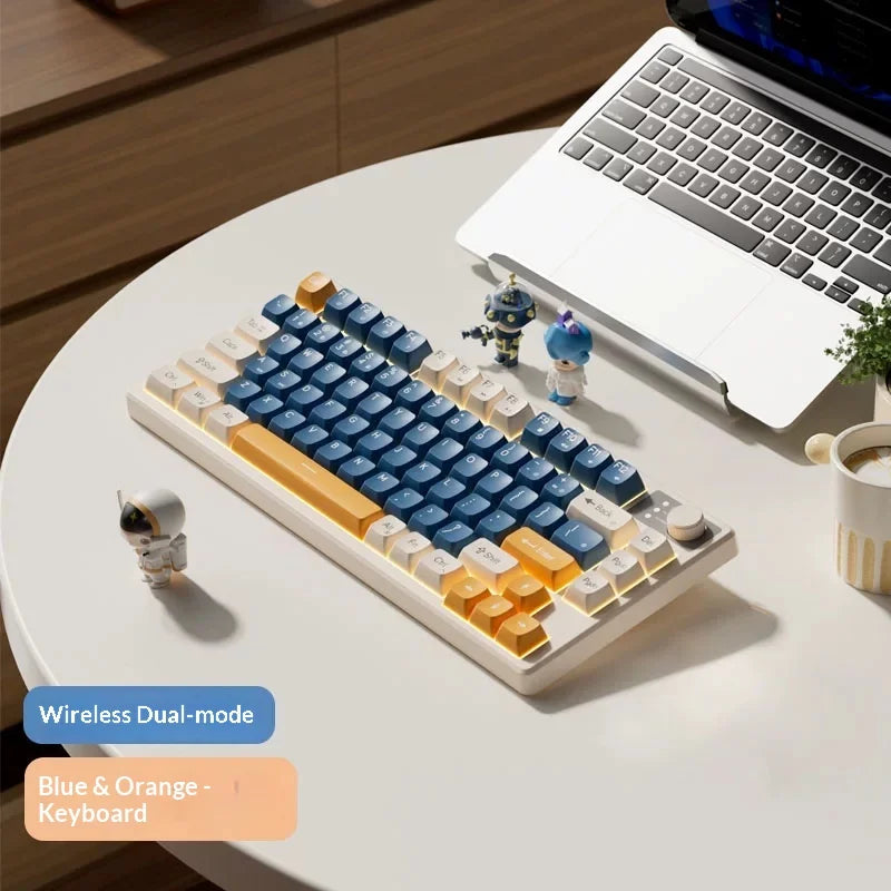 Gaming Mechanical Feel Keyboard 75 Layout Wired Mute RGB Backlit Keyboard Mouse Combo For Laptop Office Gamers Compact