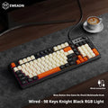 EWEADN Wired Silent Gaming Keyboard, Rainbow Backlight, Quiet Keys, Anti-Ghosting, Ergonomic, USB for Office & Gaming PC/Laptop