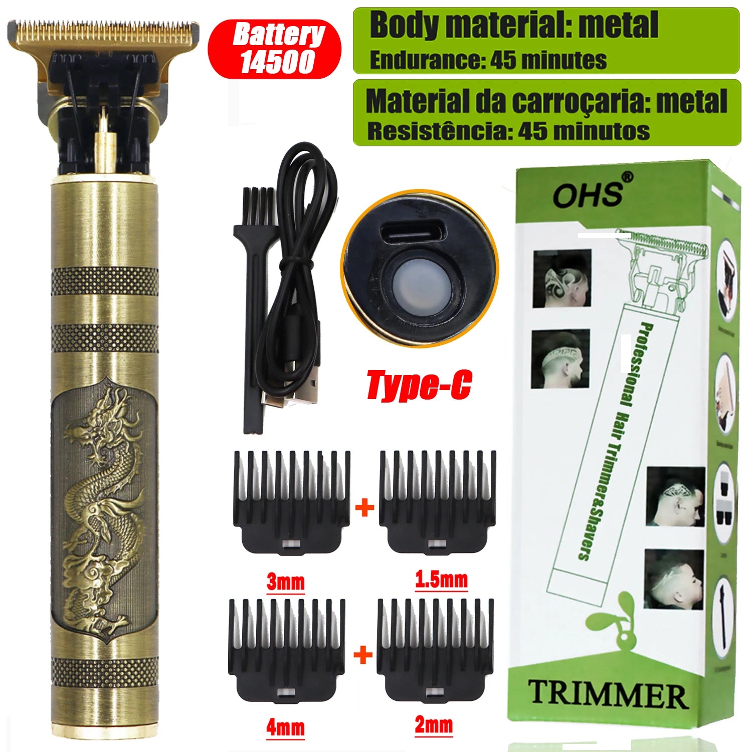 New Retro T9 Hair Clipper For Men, Electric Shaver, Rechargeable Hair Clipper, Portable Cordless Beard Trimmer