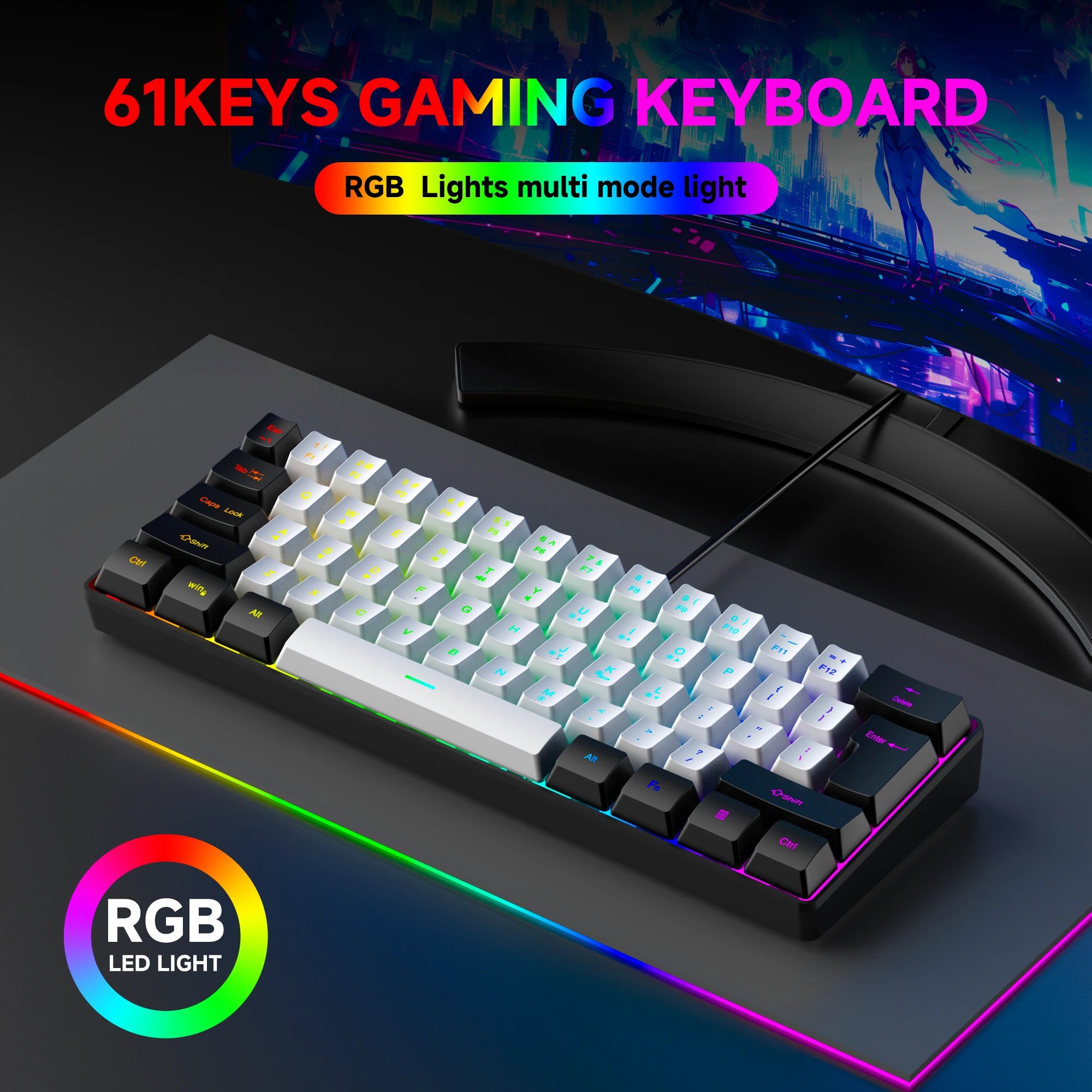Compact RGB Gaming Keyboard Set