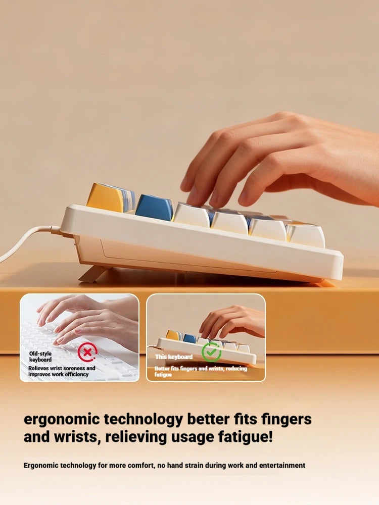 Gaming Mechanical Feel Keyboard 75 Layout Wired Mute RGB Backlit Keyboard Mouse Combo For Laptop Office Gamers Compact